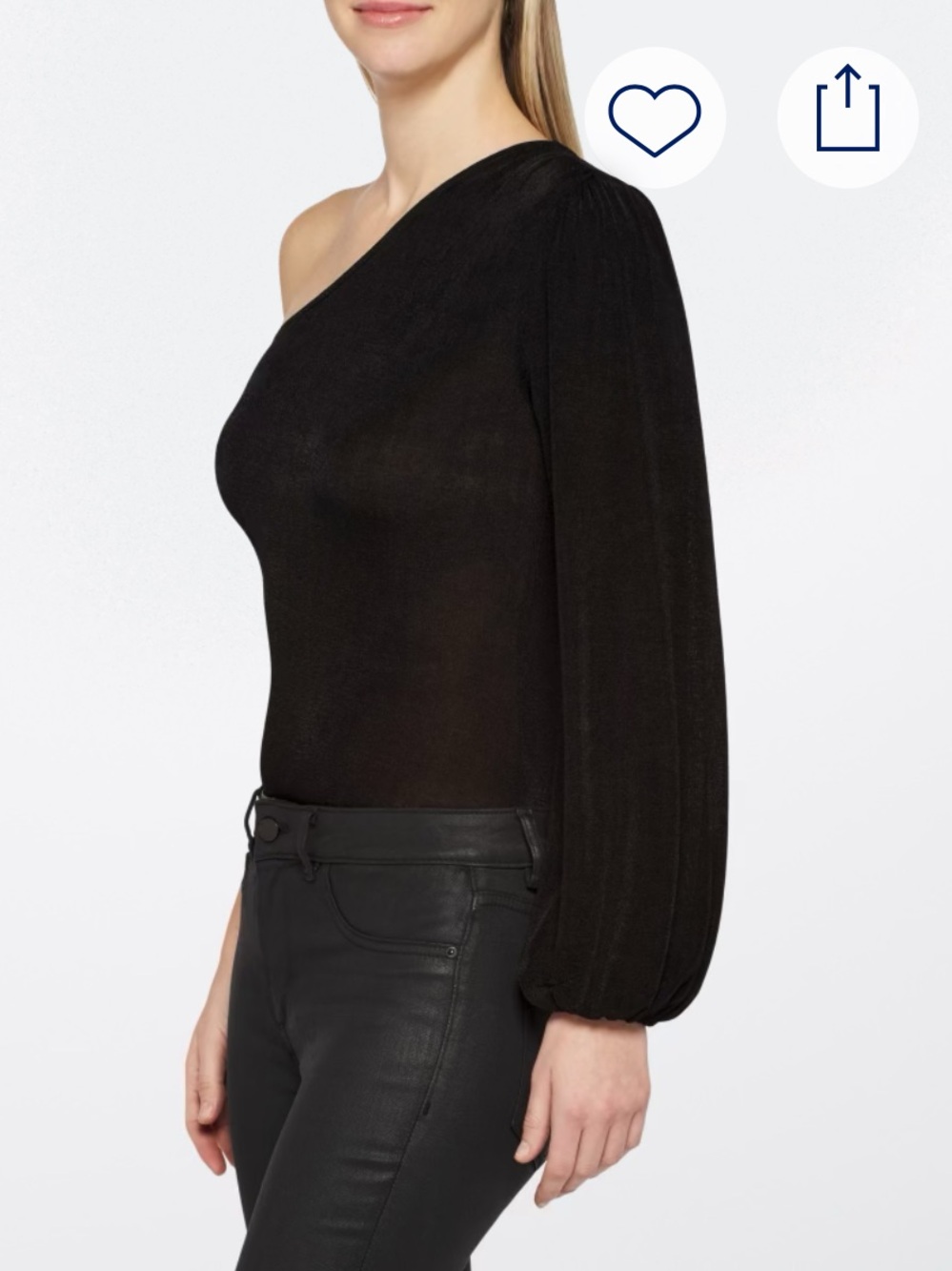 Coro Black One-Shoulder Long-Sleeve Bodysuit - Picture 3 of 10